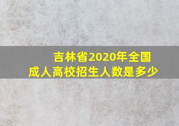 吉林省2020年全国成人高校招生人数是多少