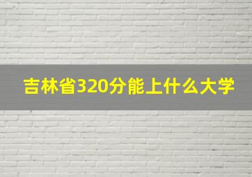 吉林省320分能上什么大学