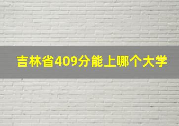 吉林省409分能上哪个大学