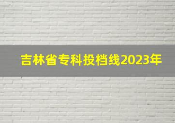 吉林省专科投档线2023年