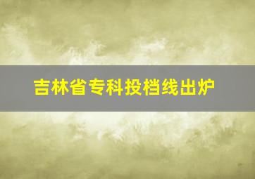 吉林省专科投档线出炉