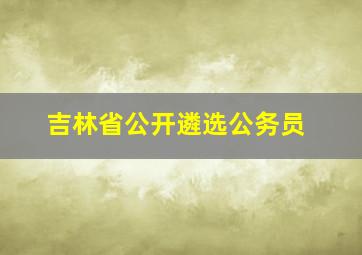 吉林省公开遴选公务员