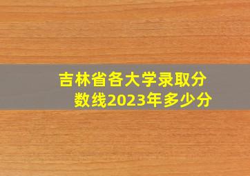 吉林省各大学录取分数线2023年多少分