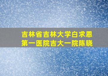 吉林省吉林大学白求恩第一医院吉大一院陈晓