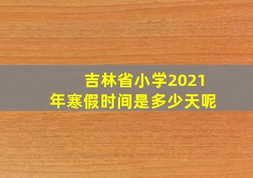 吉林省小学2021年寒假时间是多少天呢