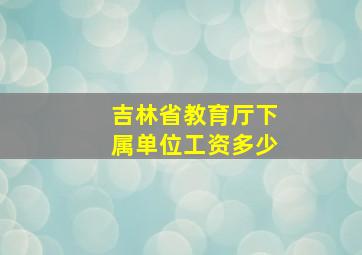 吉林省教育厅下属单位工资多少