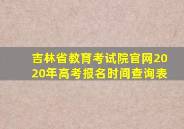 吉林省教育考试院官网2020年高考报名时间查询表