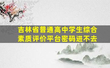 吉林省普通高中学生综合素质评价平台密码进不去