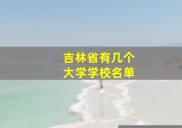 吉林省有几个大学学校名单