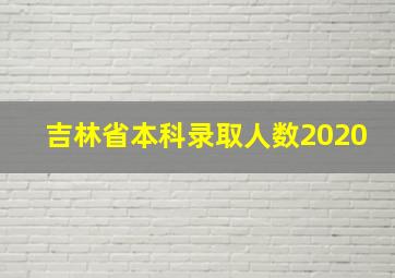 吉林省本科录取人数2020