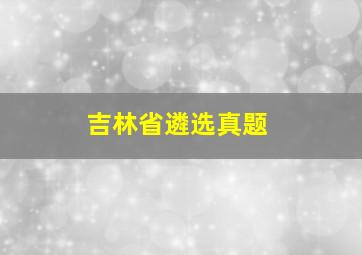 吉林省遴选真题