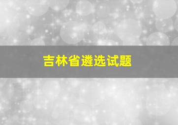 吉林省遴选试题