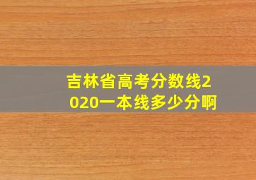 吉林省高考分数线2020一本线多少分啊