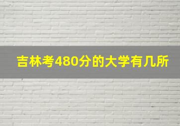 吉林考480分的大学有几所