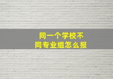 同一个学校不同专业组怎么报