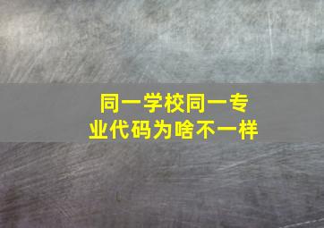 同一学校同一专业代码为啥不一样