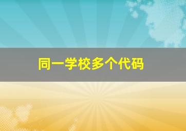 同一学校多个代码