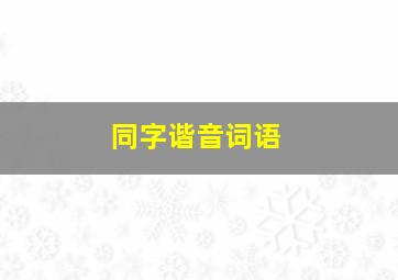 同字谐音词语