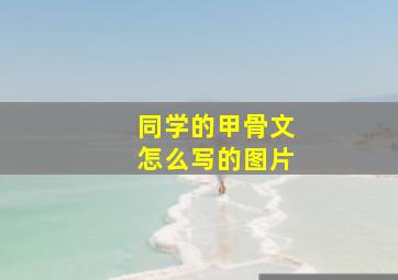 同学的甲骨文怎么写的图片