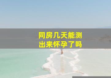 同房几天能测出来怀孕了吗