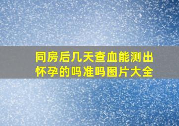 同房后几天查血能测出怀孕的吗准吗图片大全