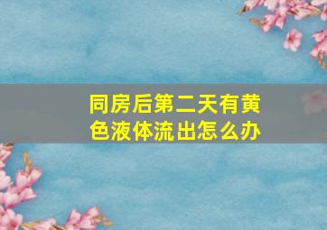 同房后第二天有黄色液体流出怎么办