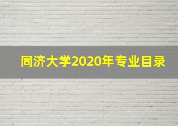 同济大学2020年专业目录