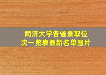 同济大学各省录取位次一览表最新名单图片