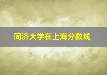 同济大学在上海分数线