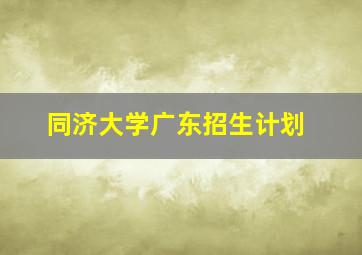 同济大学广东招生计划