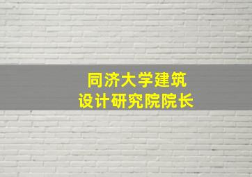 同济大学建筑设计研究院院长