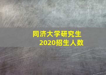 同济大学研究生2020招生人数