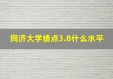 同济大学绩点3.8什么水平