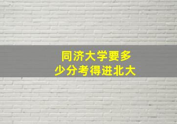 同济大学要多少分考得进北大