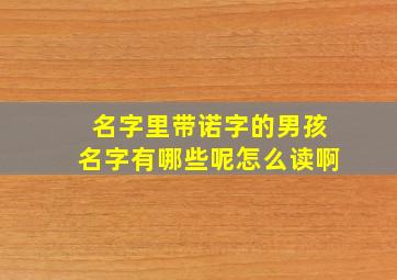 名字里带诺字的男孩名字有哪些呢怎么读啊