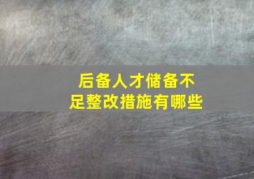 后备人才储备不足整改措施有哪些