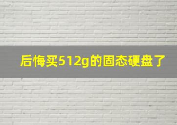 后悔买512g的固态硬盘了