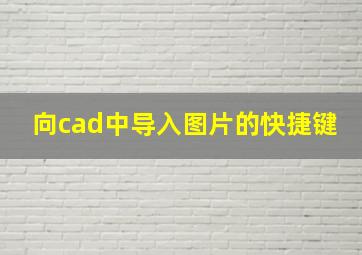 向cad中导入图片的快捷键