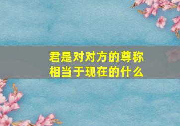 君是对对方的尊称相当于现在的什么