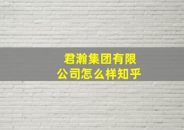 君瀚集团有限公司怎么样知乎