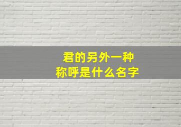 君的另外一种称呼是什么名字