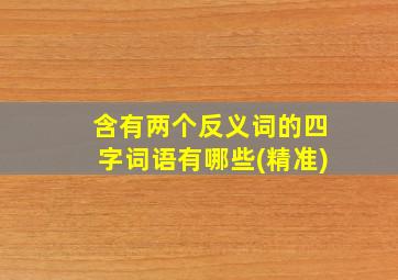 含有两个反义词的四字词语有哪些(精准)