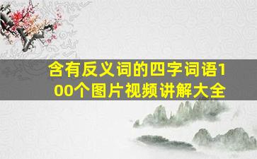 含有反义词的四字词语100个图片视频讲解大全