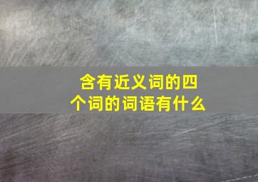 含有近义词的四个词的词语有什么