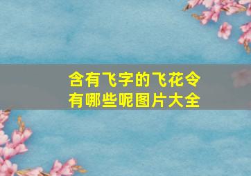 含有飞字的飞花令有哪些呢图片大全