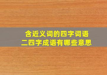 含近义词的四字词语二四字成语有哪些意思