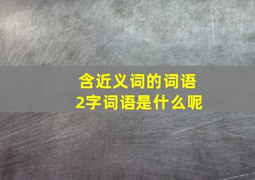 含近义词的词语2字词语是什么呢