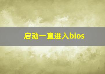 启动一直进入bios