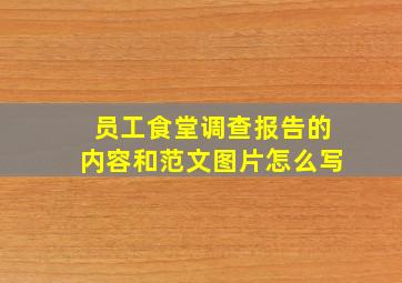 员工食堂调查报告的内容和范文图片怎么写