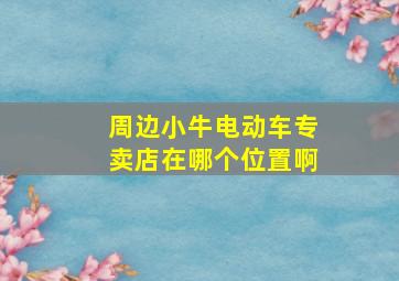 周边小牛电动车专卖店在哪个位置啊